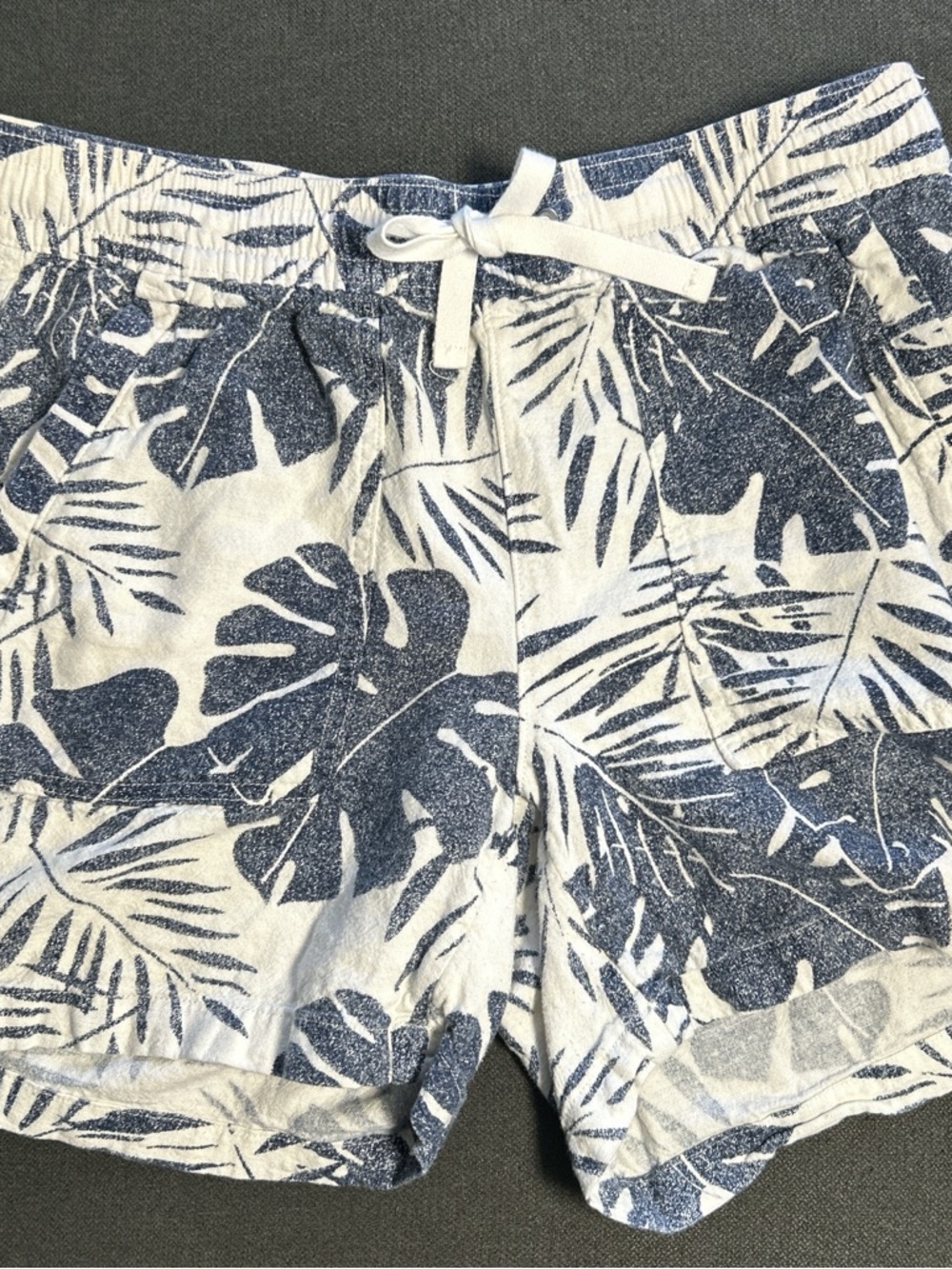 Nautica Navy and White Tropical Print Shorts